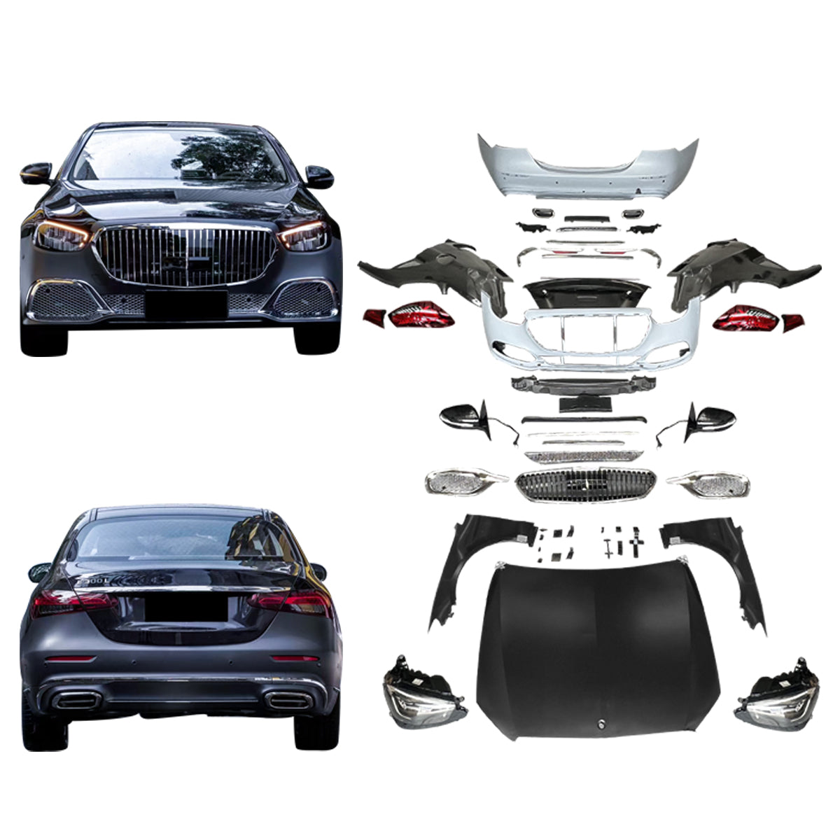 BODY KIT FOR W212 2009-2015 UPGRADE TO W213 2022+ MAYBACH