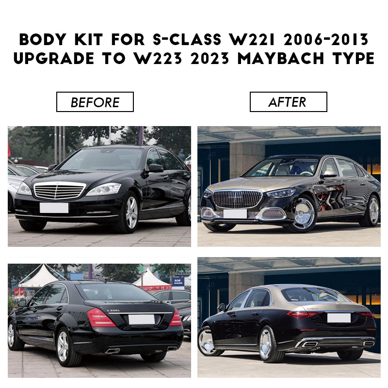 BODY KIT FOR S-CLASS W221 2006-2013 UPGRADE TO W223 2021 MAYBACH THPE