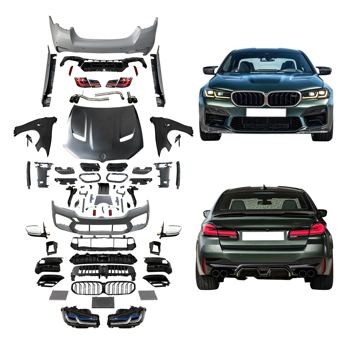 BODY KIT FOR BMW F10 11-17 5SERIES UPGRADE TO G30 LCI HIGH PROFILE