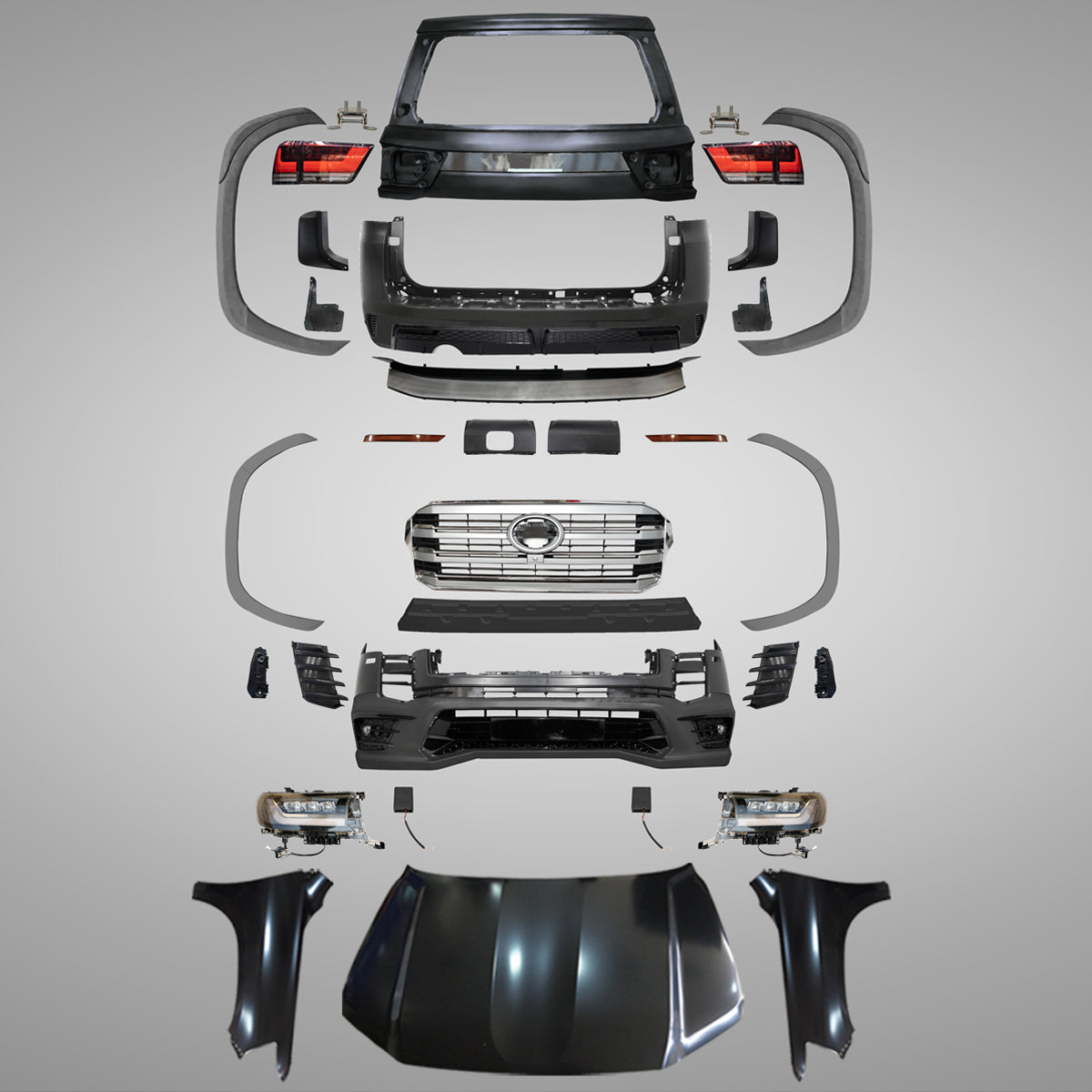 THE BODY KIT FOR LAND CRUISER LC200 2008-2021 UPGRADE TO LC300 2022 HIGH PROFILE