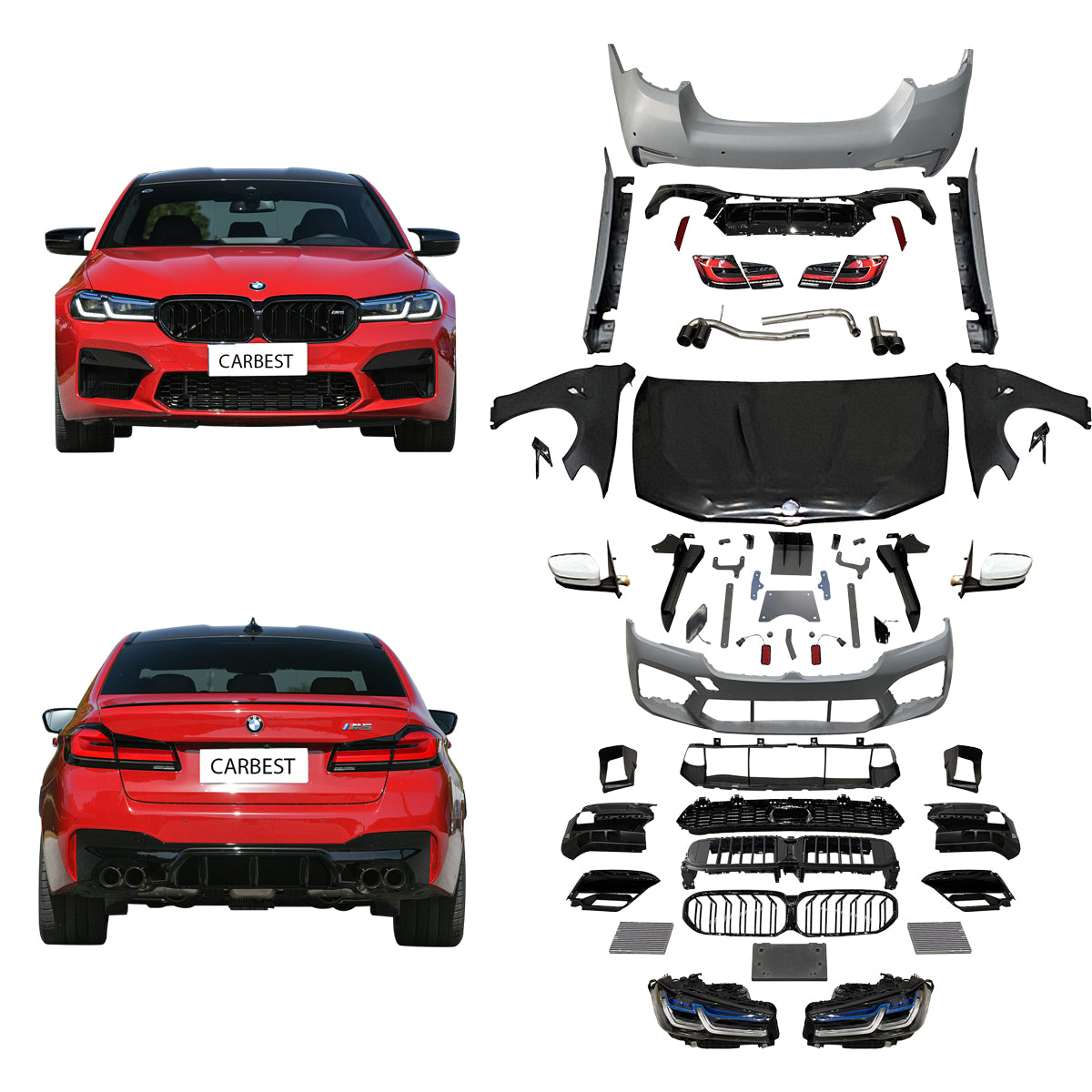 The body kit for BMW F10 2016-2019 upgrade to G30 2022 LCI