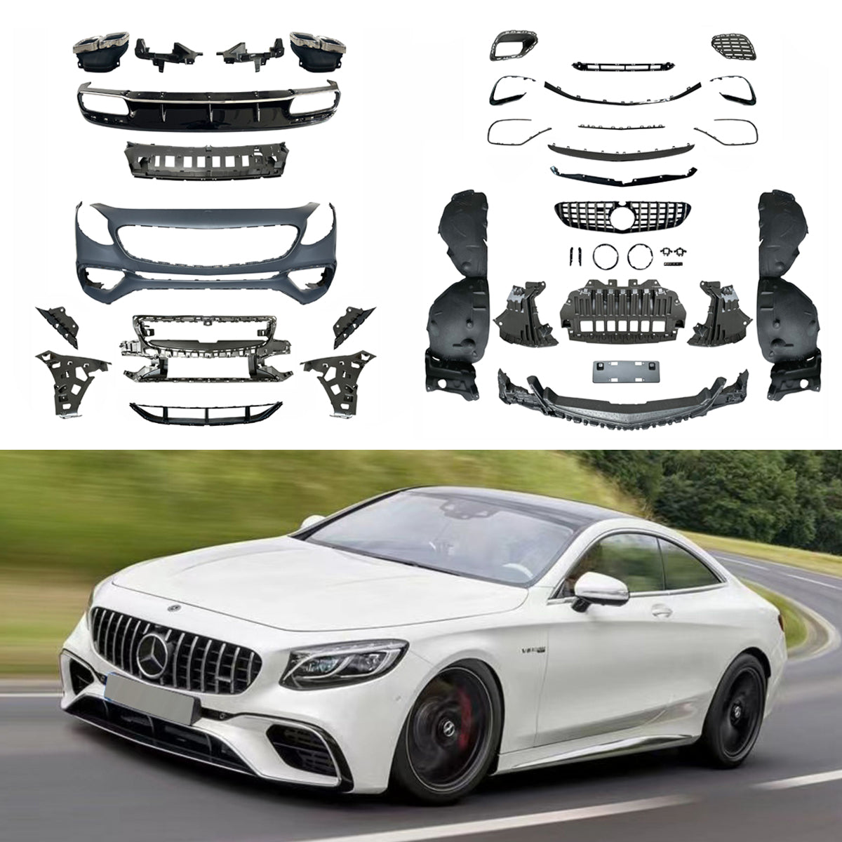 S63 AMG coupe body kit for Benz C217 S-coupe 15-19