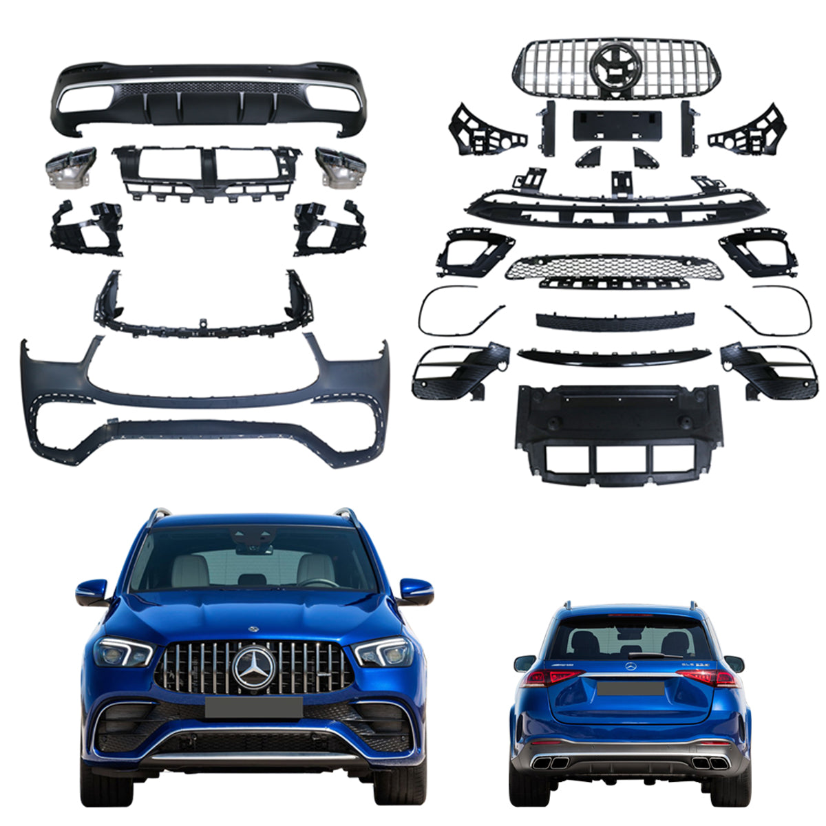 BODY KIT FOR GLE-CLASS W166 2015-2019 UPGRADE TO GLE63 AMG