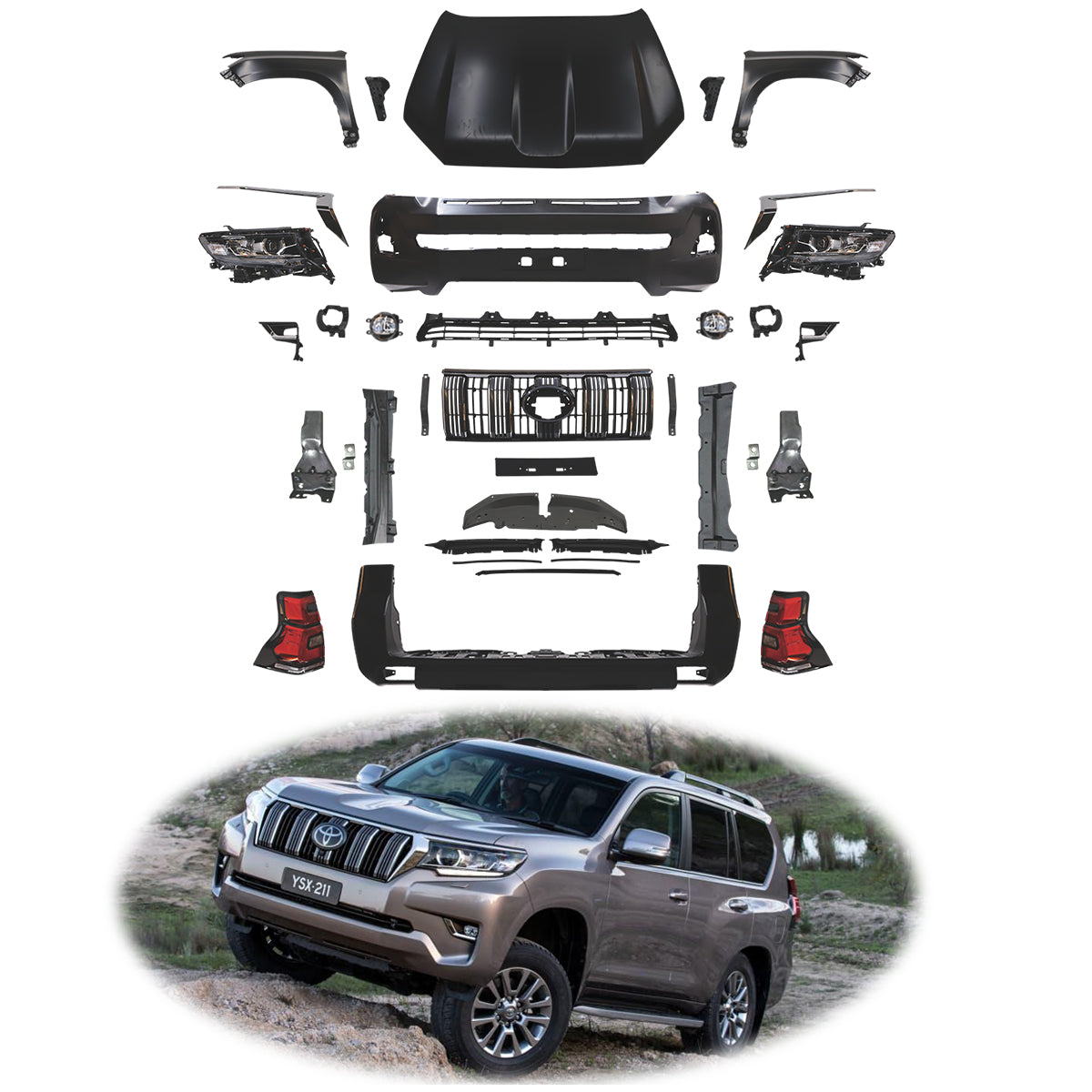 BODY KIT FOR PRADO 2010-2017 UPGRADE TO 2018