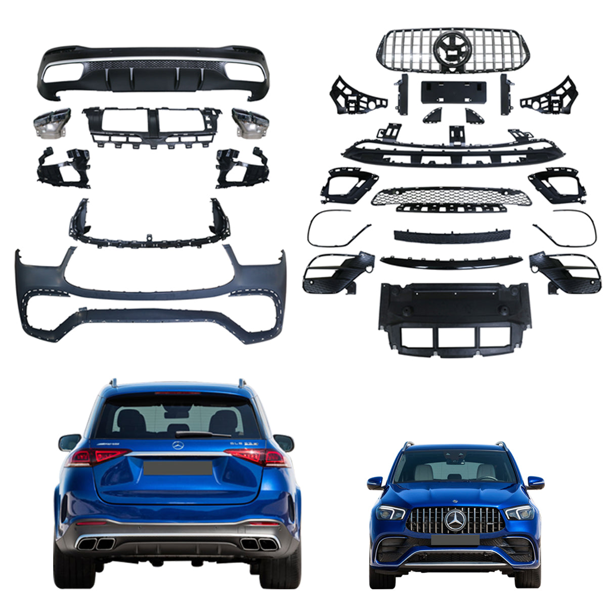 BODY KIT FOR GLE-CLASS W166 2015-2019 UPGRADE TO GLE63 AMG