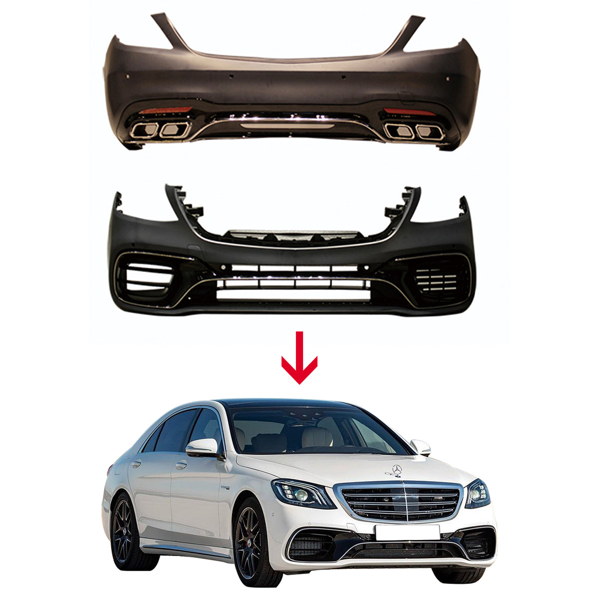 BODY KIT FOR W222 2014-2018 UPGRADE TO S63/S65 AMG TYPE