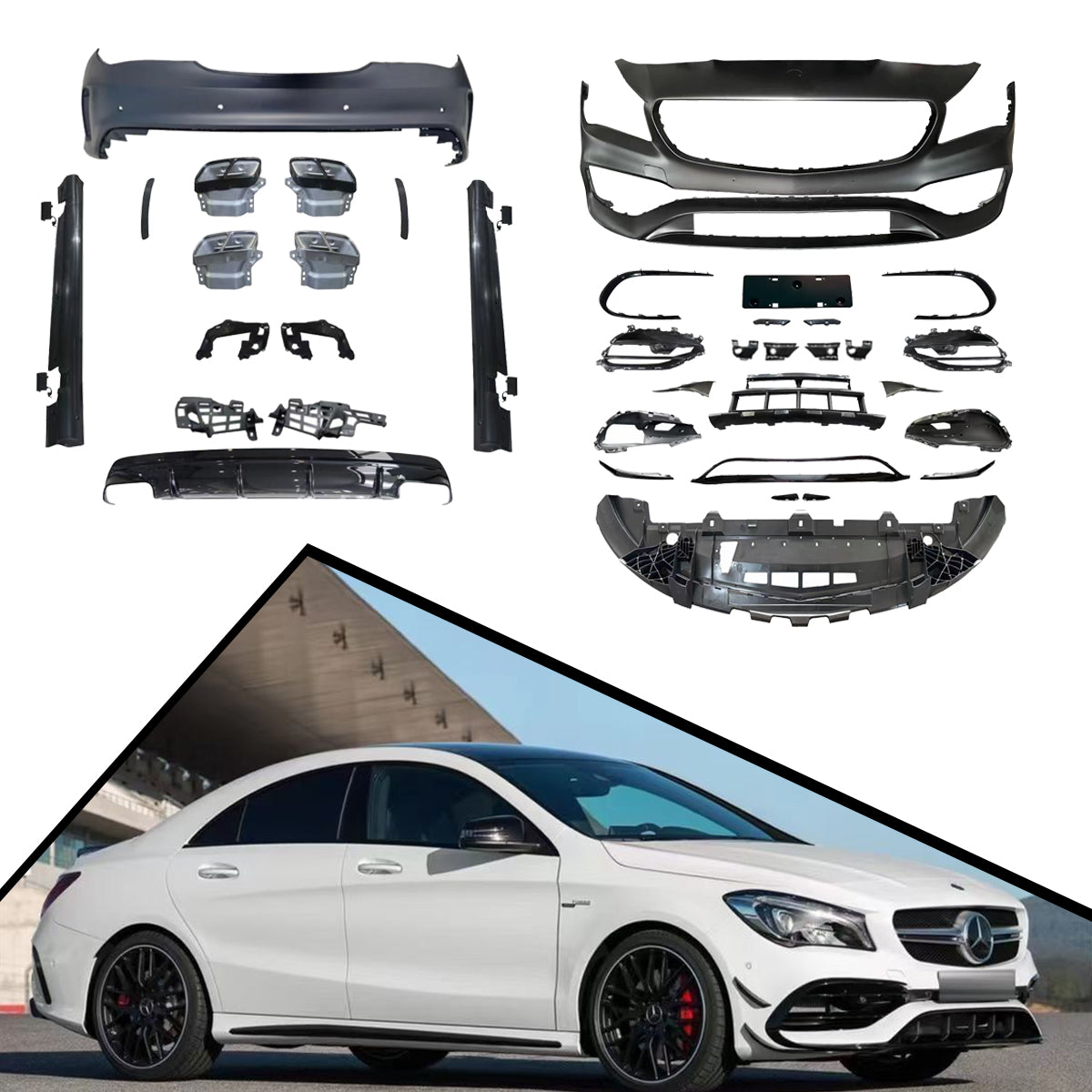 BODY KIT FOR CLA-CLASS W117 2014-2019 UPGRADE TO CLA45 AMG