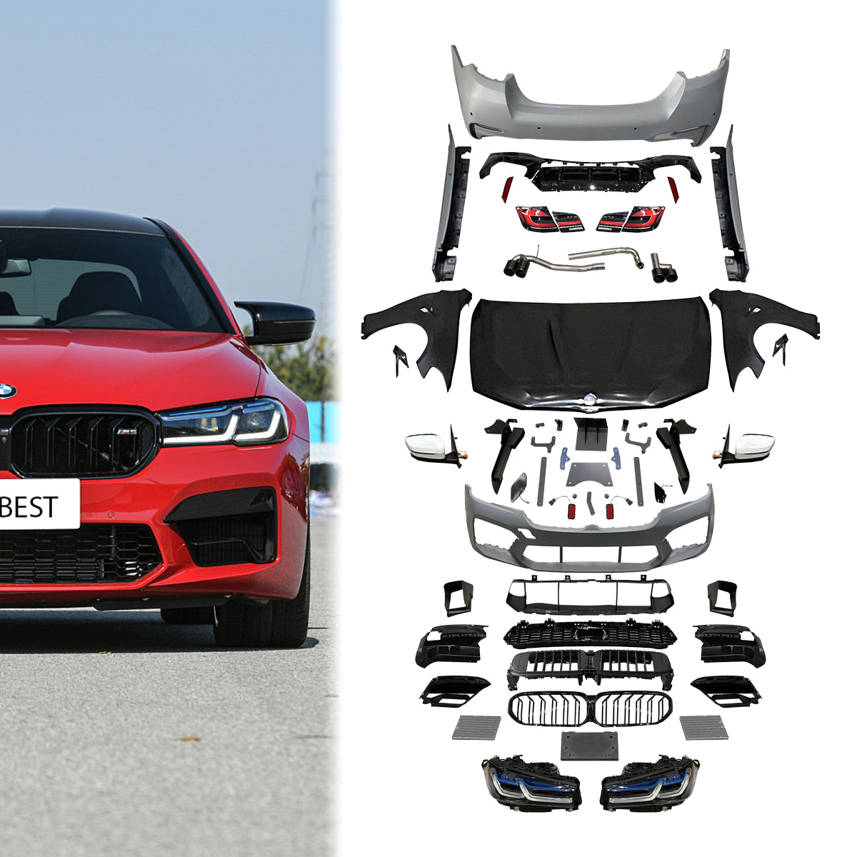The body kit for BMW F10 2016-2019 upgrade to G30 2022 LCI