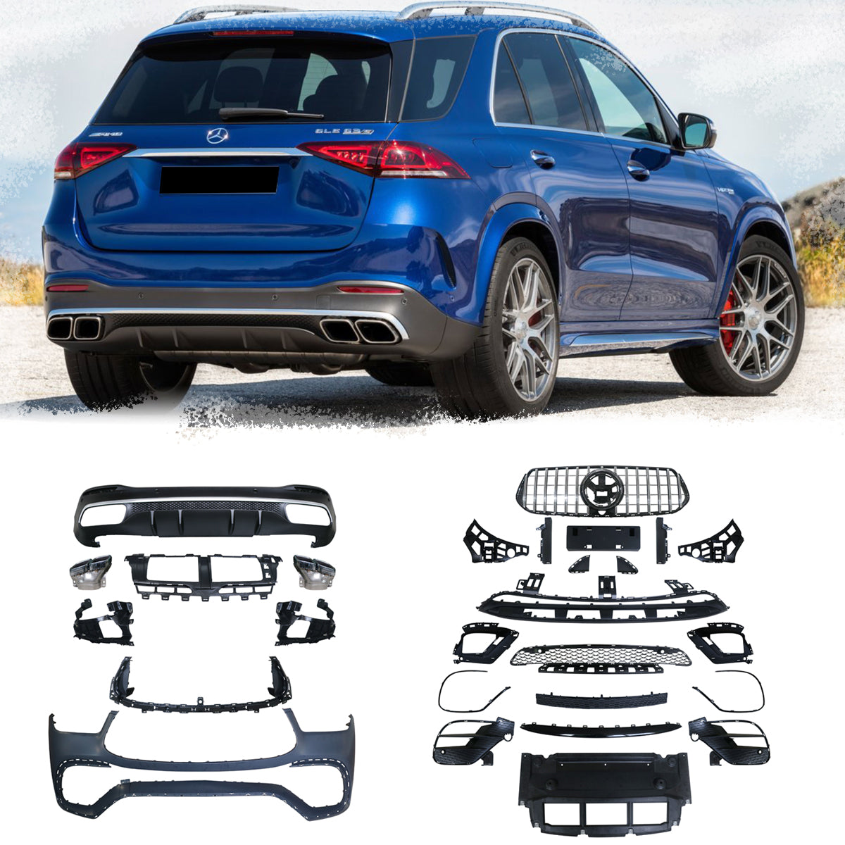AMG STYLE BODY KIT FOR GLE-CLASS W167 2020+ UPGRADE TO GLE63