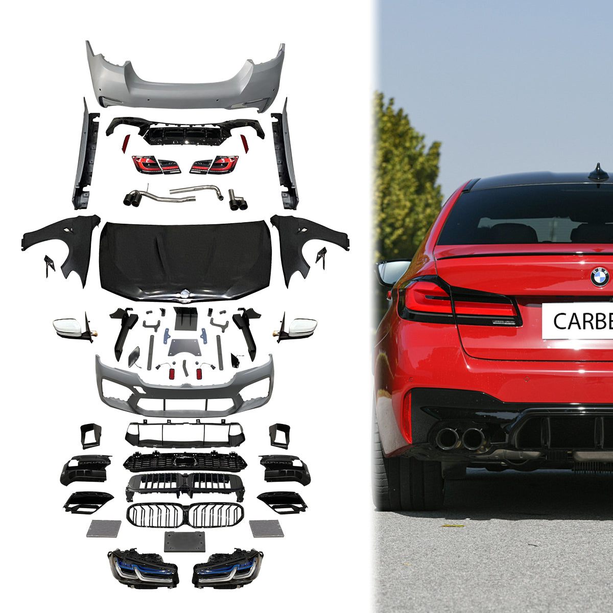 The body kit for BMW F10 2016-2019 upgrade to G30 2022 LCI