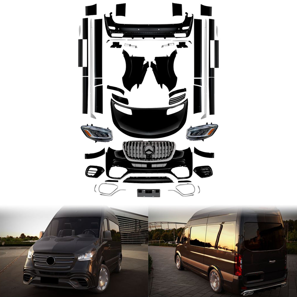 BODY KIT FOR SPRINTER W906 2009-2017 UPGRADE TO W907 2018-2023 GT TYPE